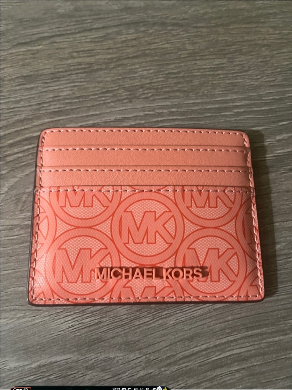 Michael Kors Coral Logo Card Holder